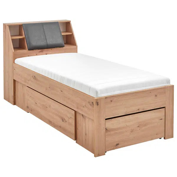 Carryhome POSTEL S ÚLOŽNÝM PROSTOREM, 90/200 cm dub artisan