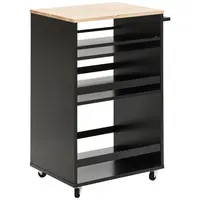 MID.YOU SERVÍROVACÍ VOZÍK, černá, přírodní barvy, 50/38/78 cm