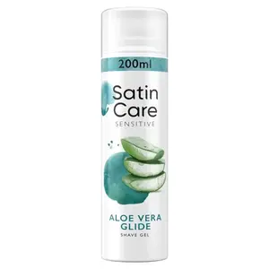 Gillette Gél na holenie na suchú a citlivú pokožku Satin Care Aloe Vera (Shave Gel) 200 ml