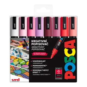 Sada akrylových fixů Uni Posca 5M 1,8-2,5mm 8ks Love