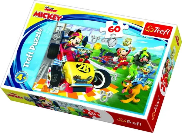 Trefl Puzzle Mickey Mouse a závodníci / 60 dílků