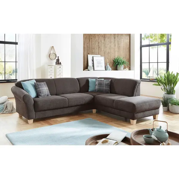 Sit & More ROHOVÁ SEDAČKA, textil, tmavě hnědá