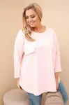 Plus size halenka s kapsou, pudrová