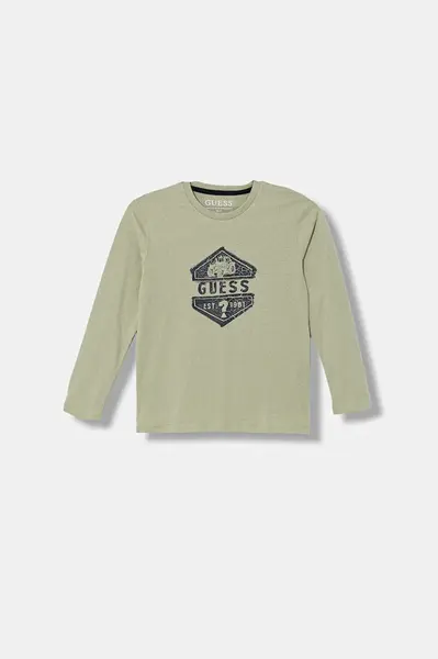 Dětské bavlněné tričko s dlouhým rukávem Guess