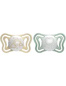 CHICCO Cumlík Physio Light silikónový nočný 2-6m, 2ks