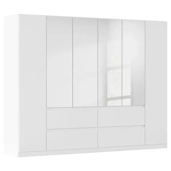 Rauch Möbel ŠATNÍ SKŘÍŇ S OTOČNÝMI DVEŘMI, barvy stříbra, bílá, 271/210/54 cm