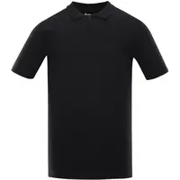 ALPINE PRO GERBE Unisex triko s límečkem a knoflíky, černá, velikost