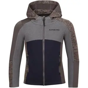 ALPINE PRO GROTO Detská rýchloschnúca a hrejivá mikina, sivá, veľkosť 116-122