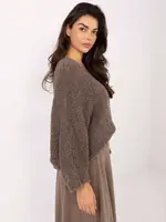 Dámsky sveter v tmavo béžovej farbe