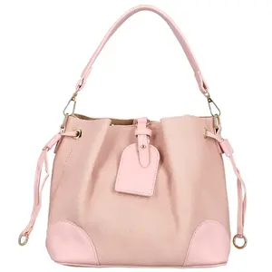 Módní dámská koženková kabelka na rameno Linna, světle růžová
