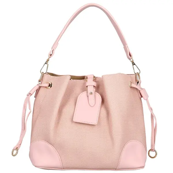 Módní dámská koženková kabelka na rameno Linna, světle růžová