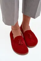 Kožené semišové mokasíny Zazoo 322 červené