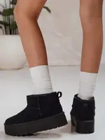 Čierne dámske snehule na platforme