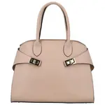 Dámská kožená kabelka do ruky růžová - Delami Vera Pelle Seia