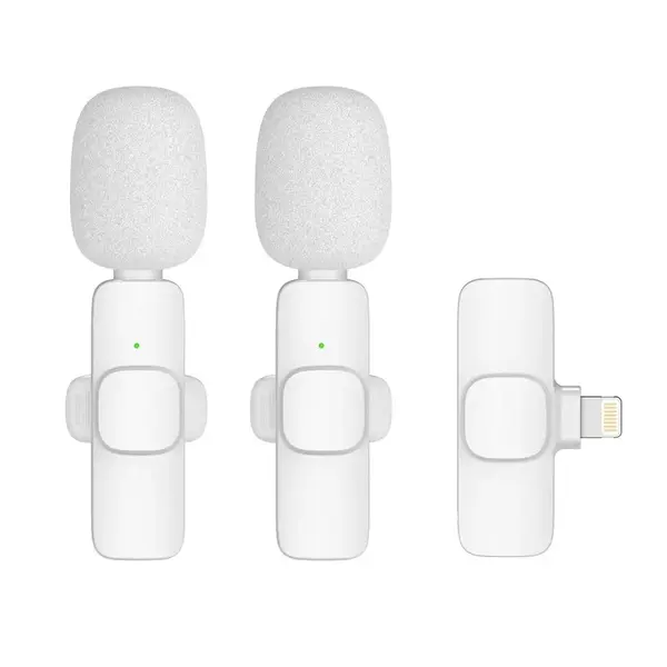 MG K1 bezdrôtový lavalier mikrofón Lightning 2ks, biely