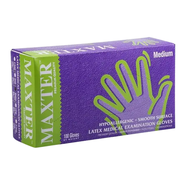 MAXTER Rukavice latexové vel.M 100 ks