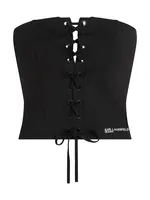 KARL LAGERFELD JEANS Top  čierna / biela