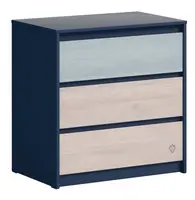 Zásuvková komoda lincoln - dub/dub modrý/tmavo modrá