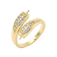 Brass Micro Pave Cubic Zirconia Cup Peg Ring Settings