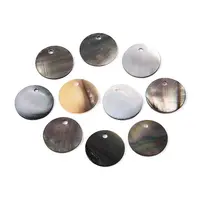 Natural Black Lip Shell Disc Charms