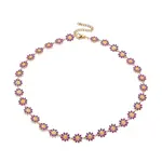 Enamel Daisy Link Chain Necklace