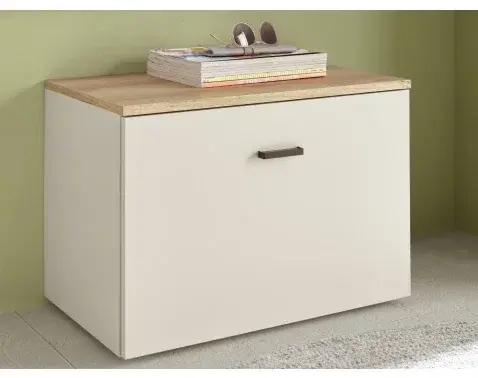 Predsieňová lavica s úložným priestorom Lima, béžový kašmír/dub evoke%