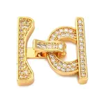 Brass Micro Pave Clear Cubic Zirconia Fold Over Clasps