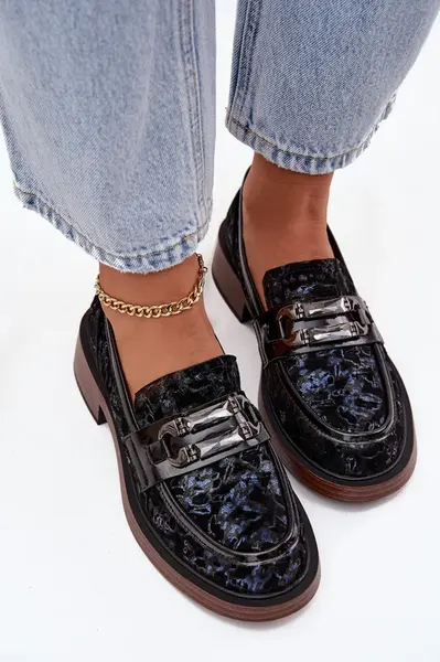 Kožené semišové mokasíny s detailem D&amp;A