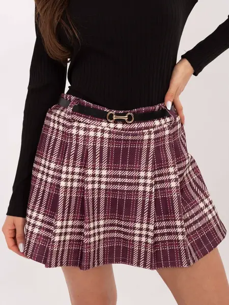 Kárované šortky s páskem