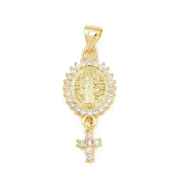 Brass Micro Pave Cubic Zirconia Pendants