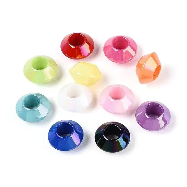 Pearlized UV Plating Opaque Acrylic European Beads