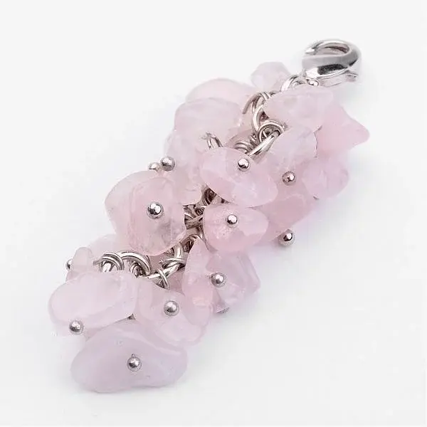 Natural Chip Rose Quartz Pendant Decorations