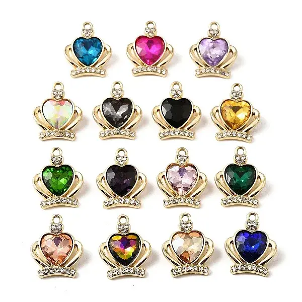 UV Plating Alloy Rhinestone Pendants