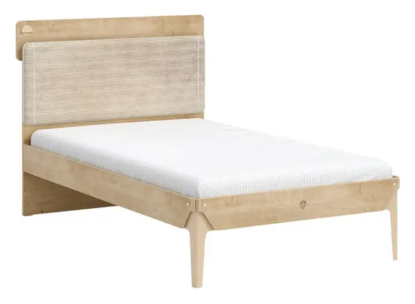 Studentská postel 120x200cm s čelem a usb cody - dub