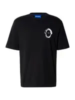 HUGO Tričko 'Nofishix'  čierna / biela