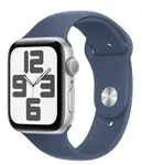 APPLE Watch SE (2024) 40mm Stříbrný hliník s denimovým sportovním řemínkem M/L