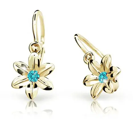 Cutie Jewellery Zlaté detské náušnice C1993-10-X-1 svetlo zelená
