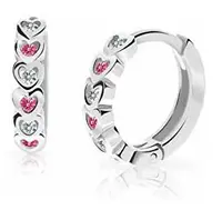 Cutie Jewellery Detské kruhové náušnice z bieleho zlata C3339-80-X-2 fuchsiová