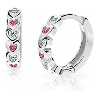 Cutie Jewellery Detské kruhové náušnice z bieleho zlata C3339-80-X-2 fuchsiová