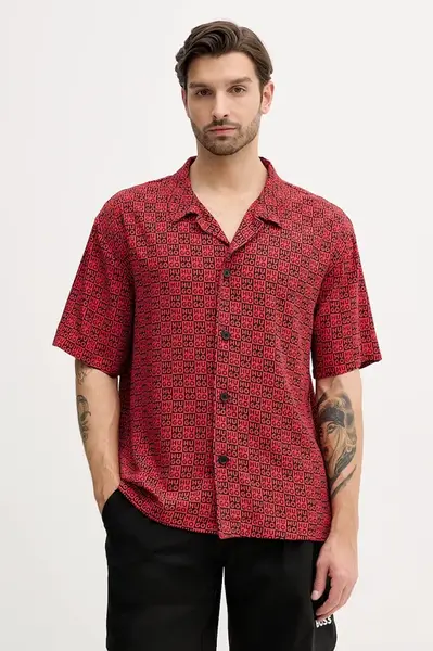Plážová košile HUGO BEACH SHIRT RELAXED