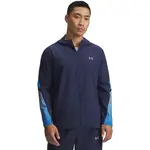 Under Armour VELOCITI STORM HOODED Pánska bunda na behanie, tmavo modrá, veľkosť
