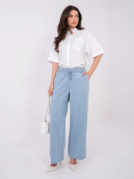 Svetlomodré nohavice s elastickým pásom