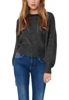 Tmavosivý sveter s dlhými rukávmi