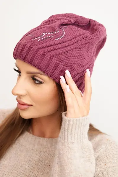 Dámská zimní čepice s vlnou Kesi K442 fialová