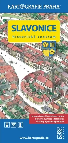 Slavonice - Historické centrum/Kreslený plán města (poškozená)