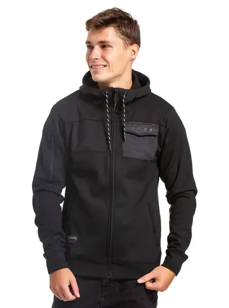 Meatfly pánská technická mikina Josh Black | Černá | Velikost XL