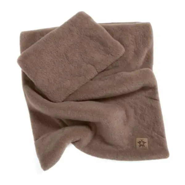 2D súprava vankúš a prikrývka Boucle 35x30cm + 55x75cm - hnedá