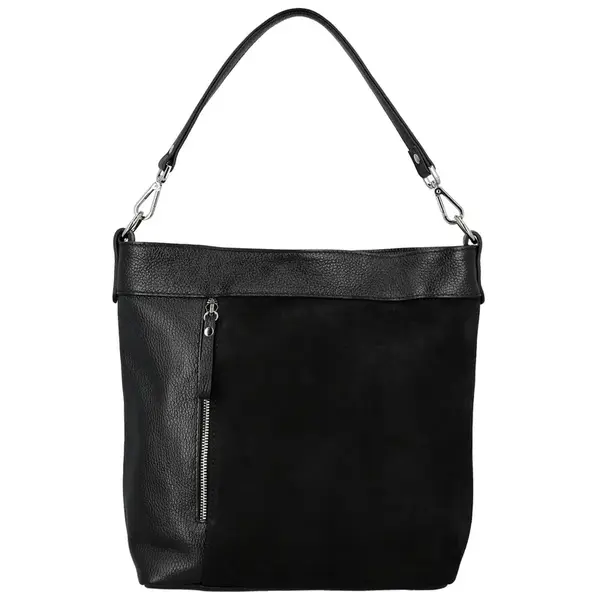 Dámská kožená kabelka do ruky černá - Delami Vera Pelle Aneli