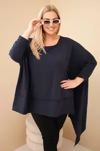 Kesi Dámská tunika Plus Size z bavlny s asymetrickým spodním lemem granátová
