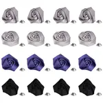 16Pcs 4 Colors Rose Cloth Brooch